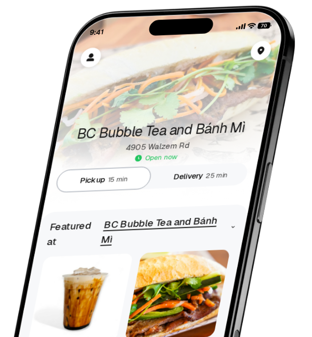 BC Bubble Tea and Bánh Mì app preview